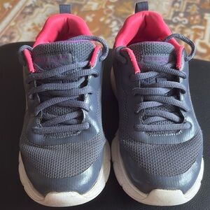 Skechers Kids Gray and Pink Sneakers